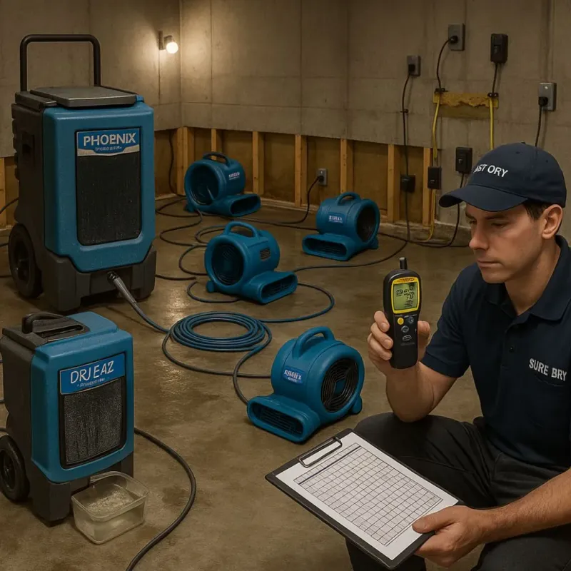 Structural Drying and Dehumidification process in Wadena, MN